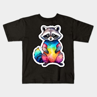 Raccoon Watercolor Kids T-Shirt